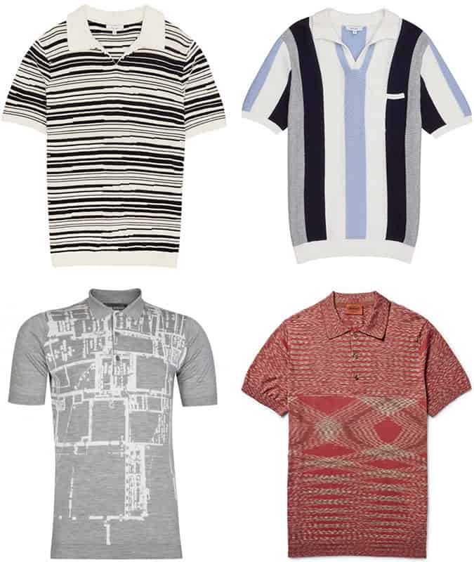 Men's Graphic/Printed Knitted Polo Shirts