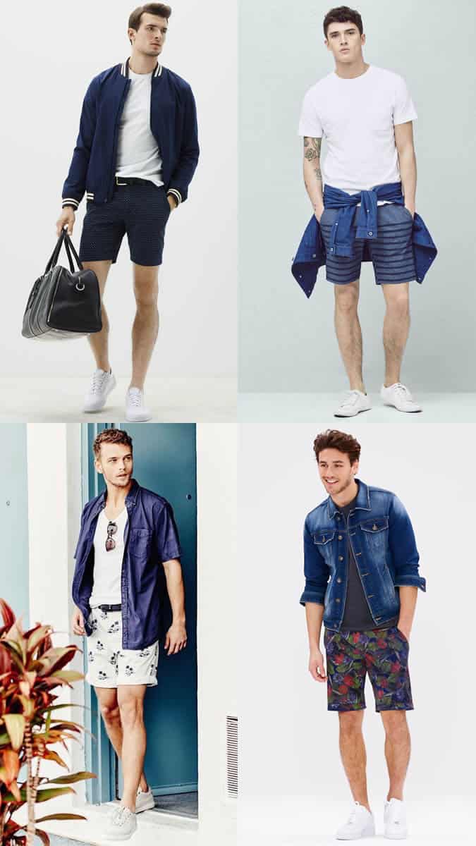Men's Printed Shorts and Plain T-Shirts/Vests Summer Fashion/Style Outfit Inspiration Lookbook