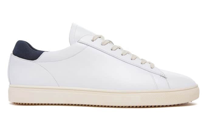 Clae Bradley White Leather Trainers