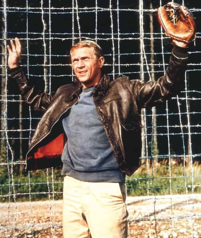 Steve McQueen/Captain Virgil Hilts in The Great Escape