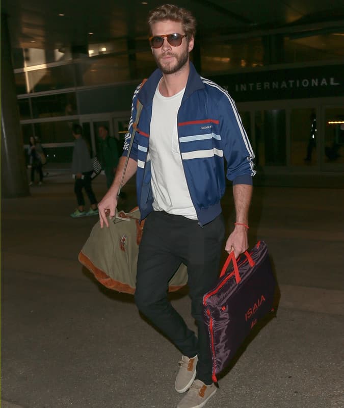 Liam Hemsworth Fashion/Style Off-Duty Looks - Track Jacket