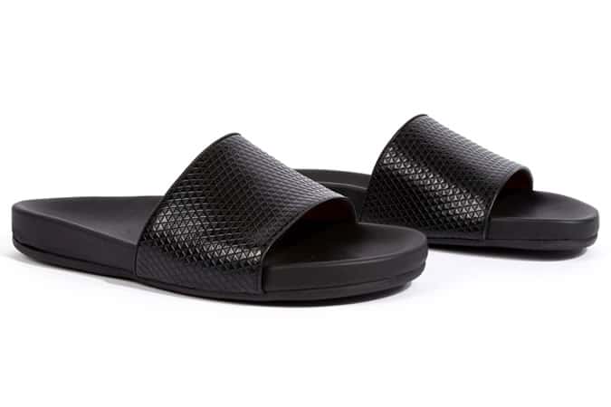 Marc Jacobs Black Textured Leather Sliders