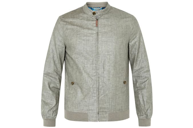 Ted Baker Printed Linen Bomber Jacket