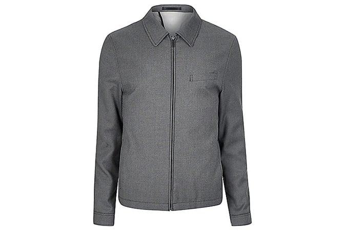 Grey textured suit jacket