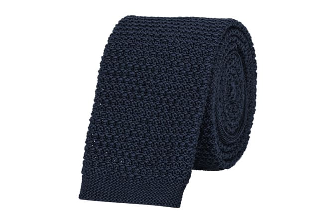 SHAUN SLIM SILK TIE NAVY