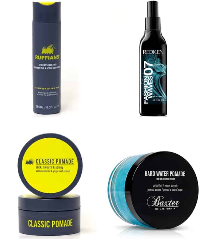 Men's long hair styling and conditioning products