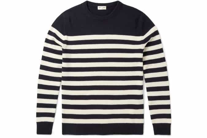 Saint Laurent Slim-Fit Striped Cashmere Sweater