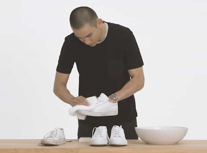 Cleaning white trainers