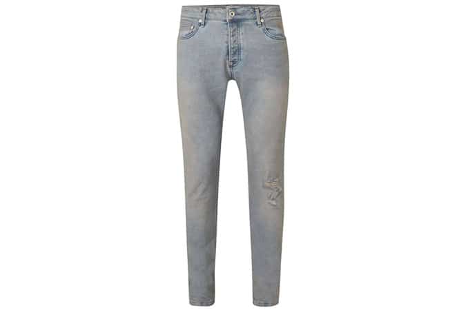 Topman Purple Tinted Blue Ripped Stretch Skinny Jeans