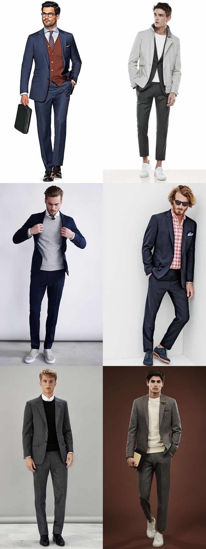 Men's Summer and winter suit styling tricks outfit inspiration lookbook
