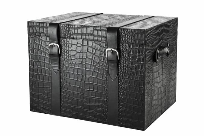 Park Lane Black Leather Trunk