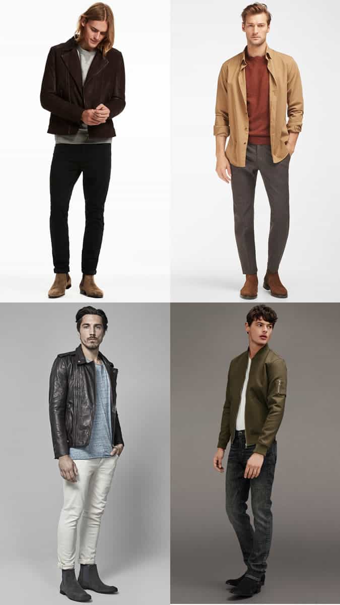 Men's Suede Chelsea Boots Outfit Inspiration Lookbook