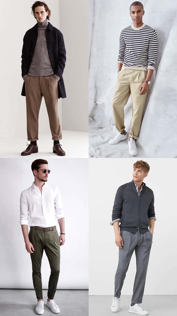 Men's Pleated Trousers Outfit Inspiration Lookbook
