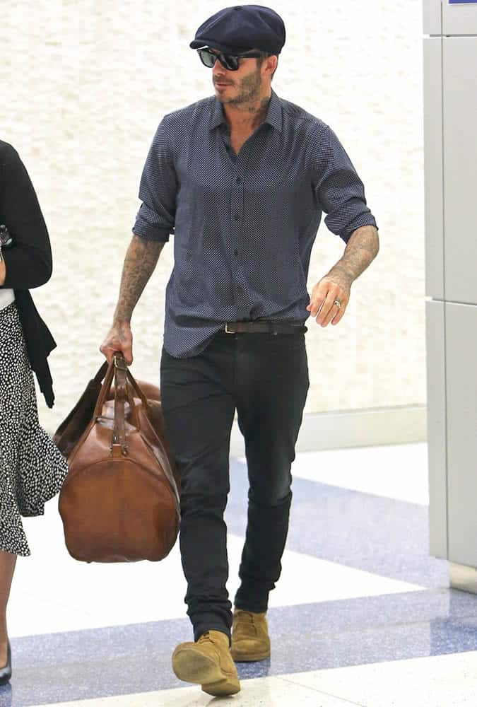 David Beckham at JFK international Airport, NYC