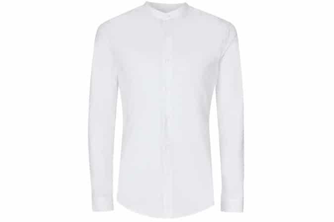 Topman Stand Collar Long Sleeve Smart Shirt
