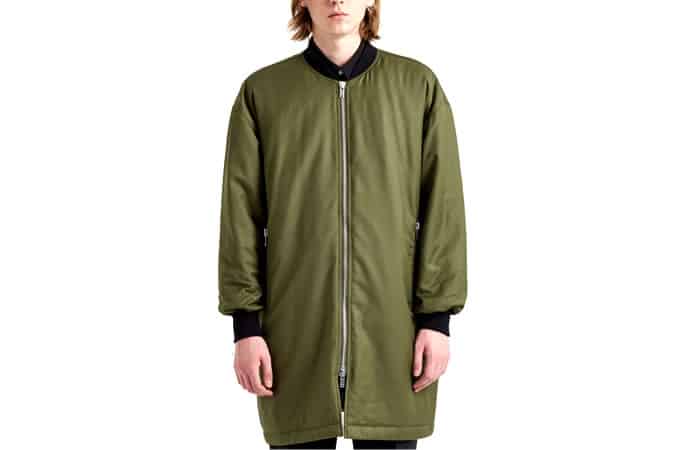 Army Green Long Bomber Jacket