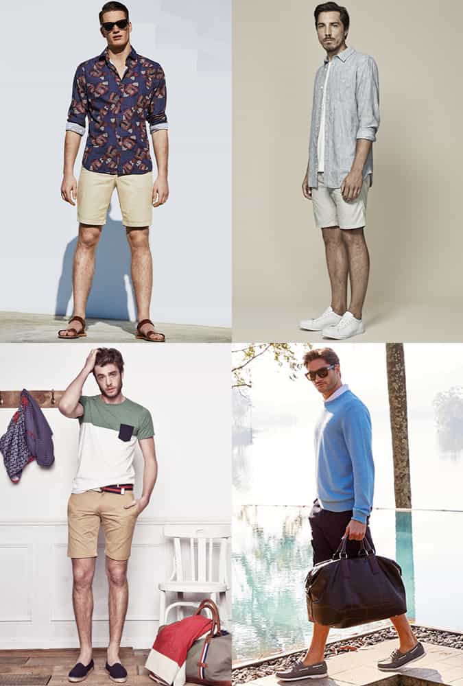 Men's Shorts and Footwear Combinations Outfit Inspiration Lookbook
