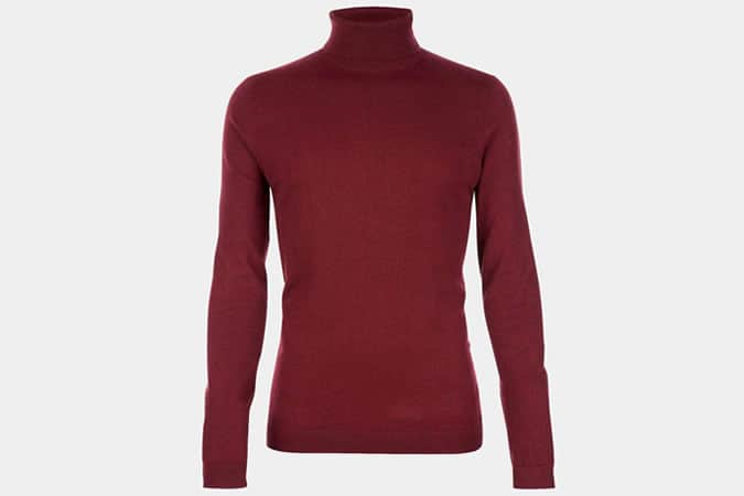 Burton Big And Tall Burgundy Roll Neck