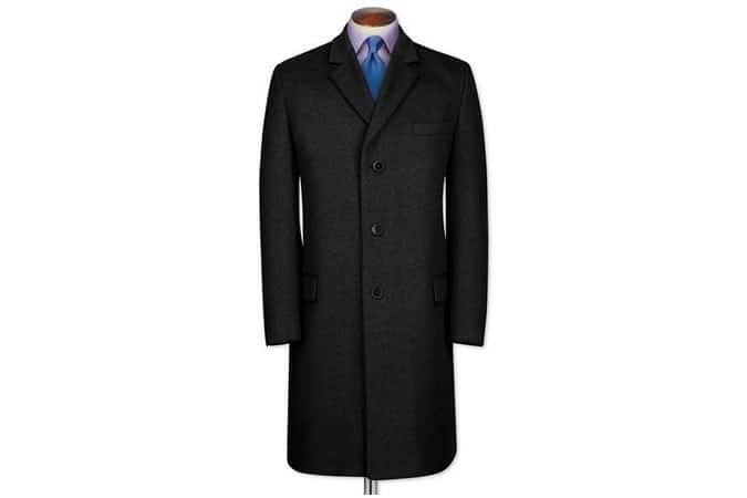 Charcoal Wool And Cashmere Overcoat