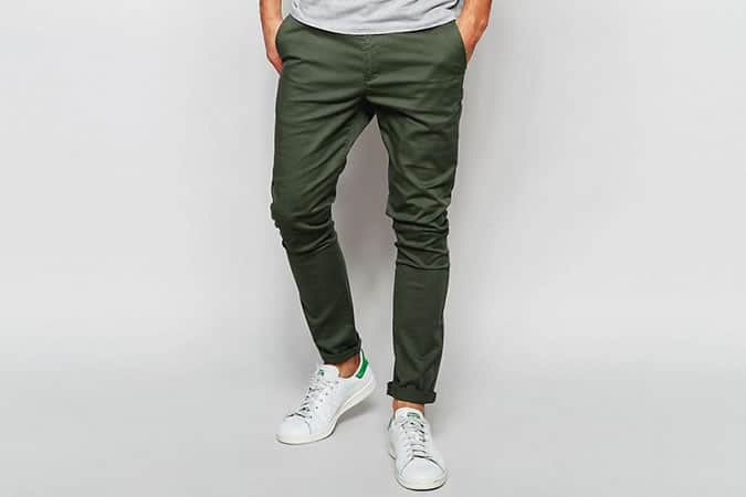 Dark Khaki Skinny Chinos