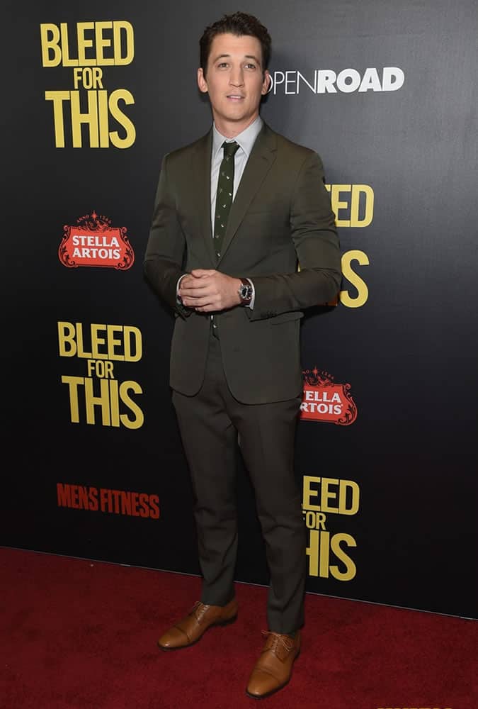 Miles Teller at Bleed For This Premiere, NYC