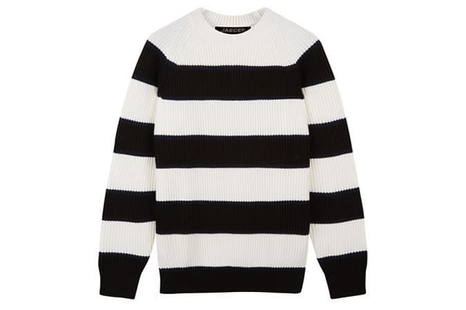Jaeger Wool Wide Stripe Sweater