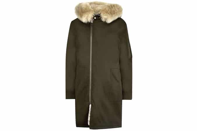 River Island Green Faux Fur Lined Longline Parka