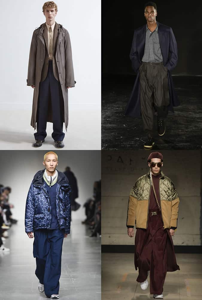Men's Wide Trousers and Long Coats On LFWM AW17 Runways