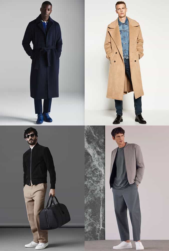 Men's Long Overcoats and Wide-Leg Trousers Outfit Inspiration Lookbook
