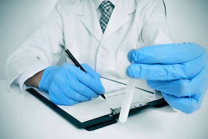 Doctor with semen test