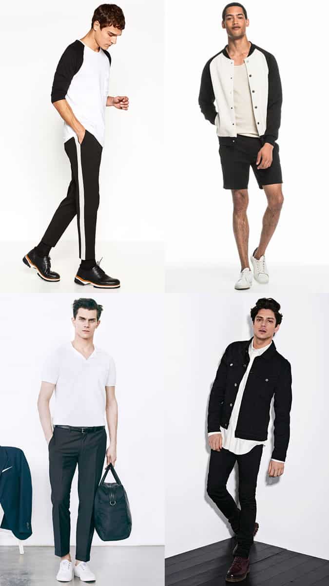 Men's Black and White Colour Combination Outfit Lookbook