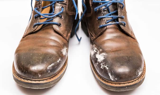 Scuffed leather Boots