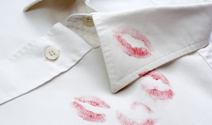 Lipstick on shirt