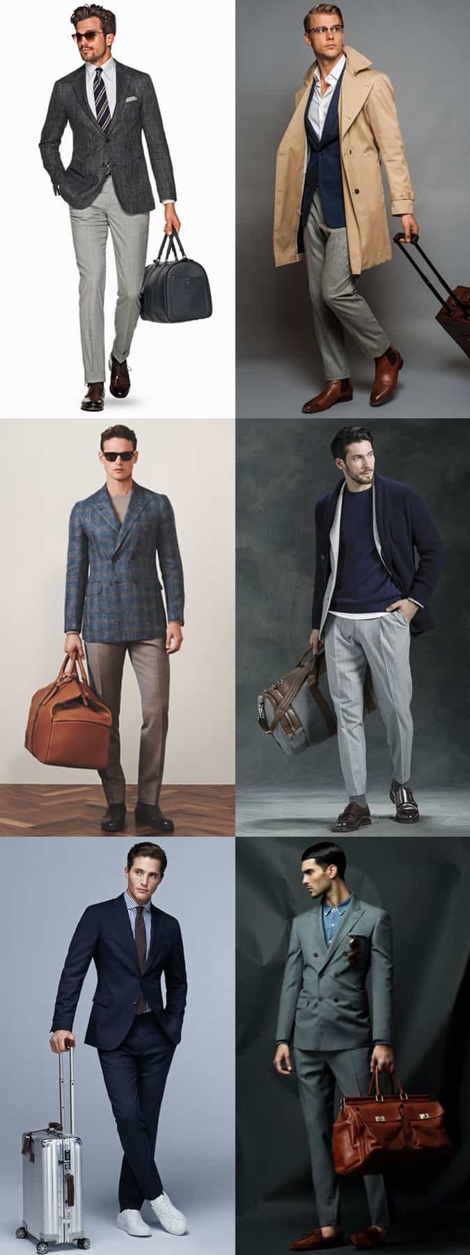 Men's Carry On Luggage Business Travel Outfit Inspiration Lookbook