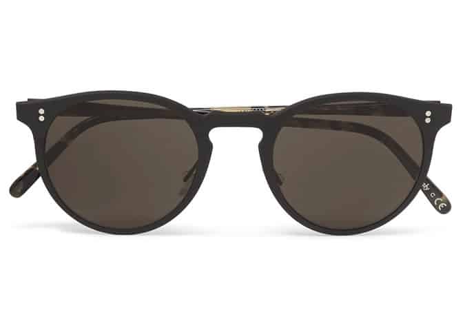 OLIVER PEOPLES REMICK ROUND-FRAME TORTOISESHELL ACETATE AND BURNISHED GOLD-TONE SUNGLASSES