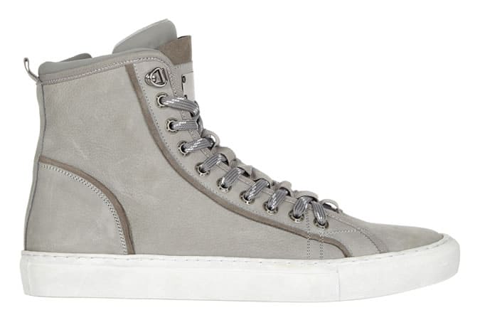 River Island Grey Premium Suede Hi Top Trainers