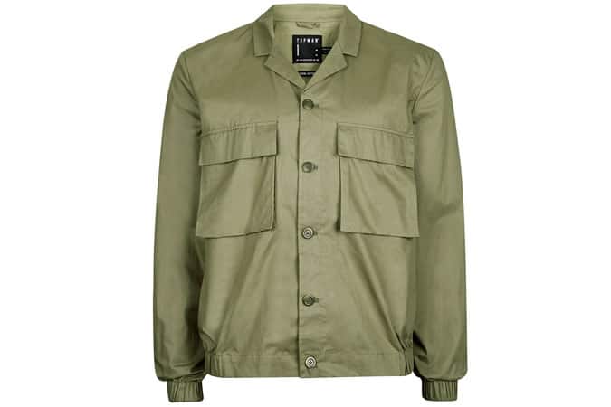 Topman Khaki Cotton Smart Shacket