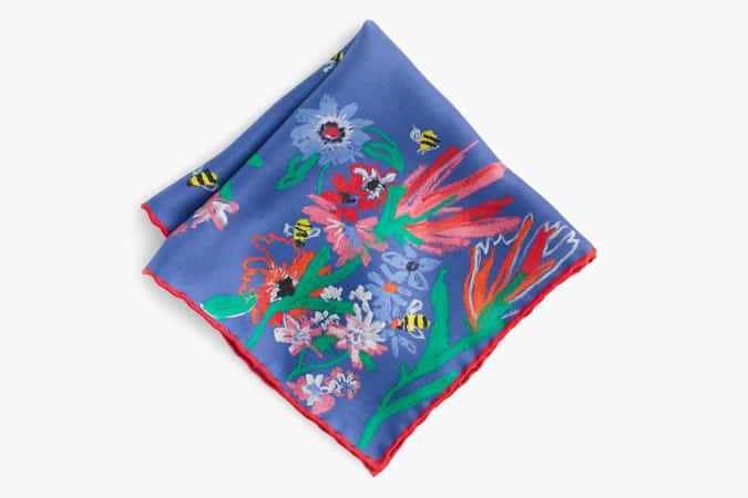 J.Crew x Xerces Society Silk Pocket Square