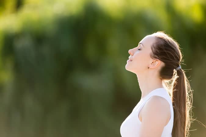 Women feeling content