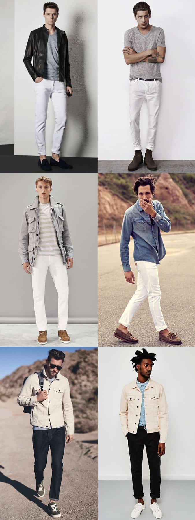 Men's White Jeans Outfit Inspiration Lookbook
