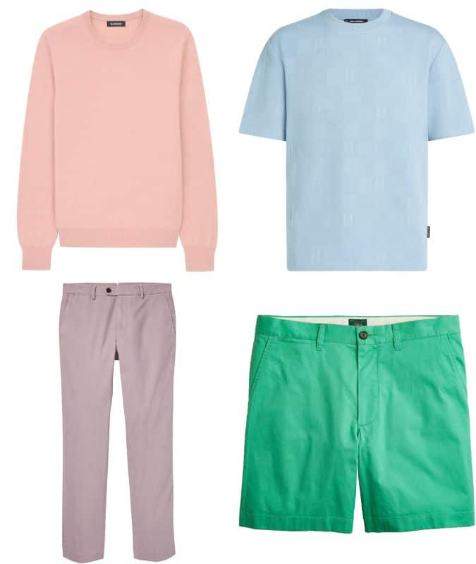 Men's Pastel and Bold Coloured Clothing