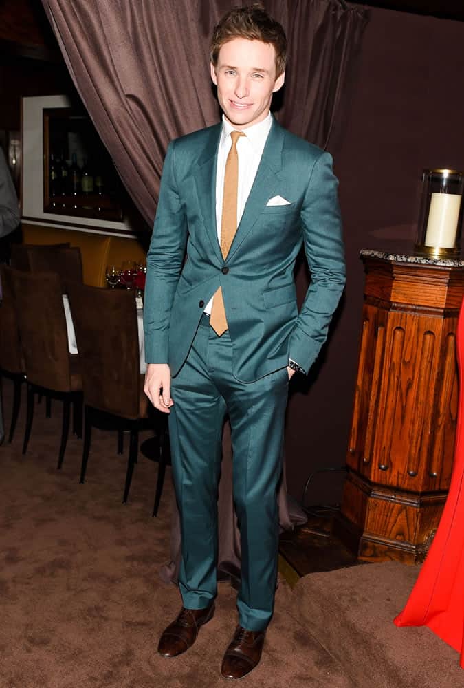 Eddie Redmayne Green Suit