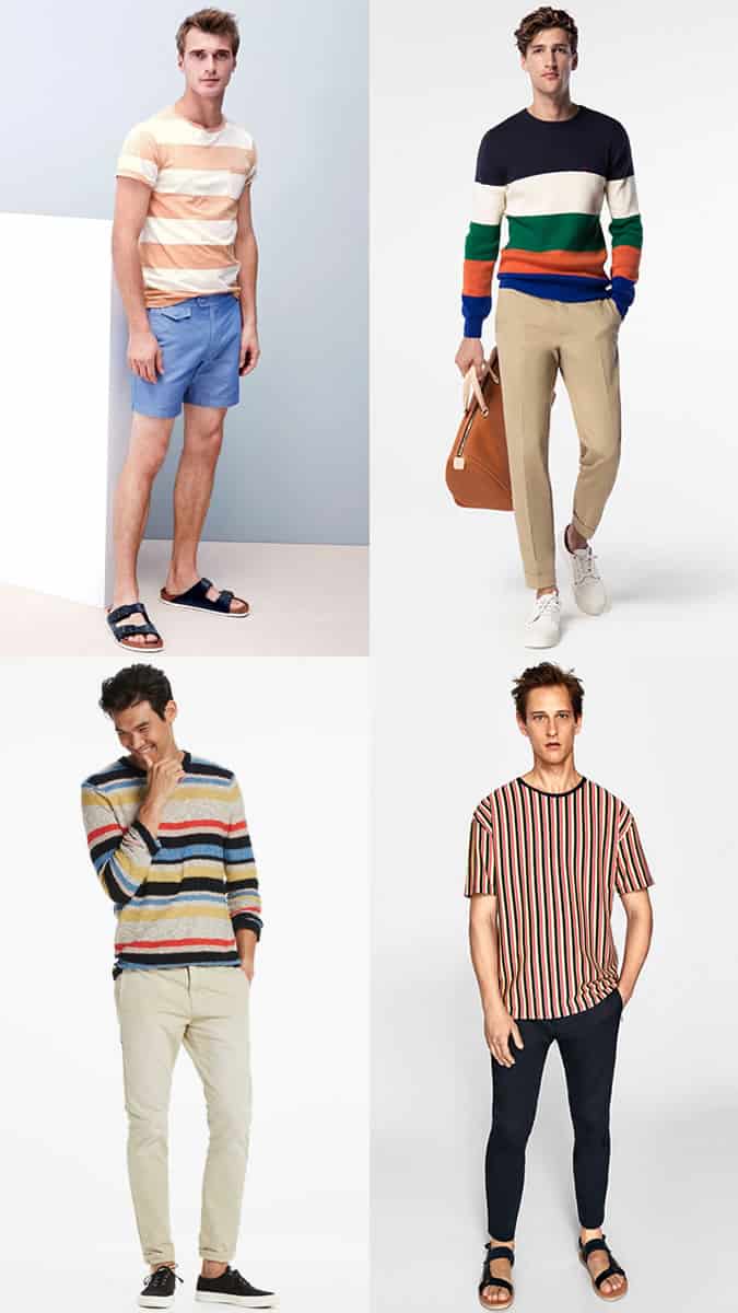 Men's bold coloured striped tees and tops will be a major summer fashion trend in 2018