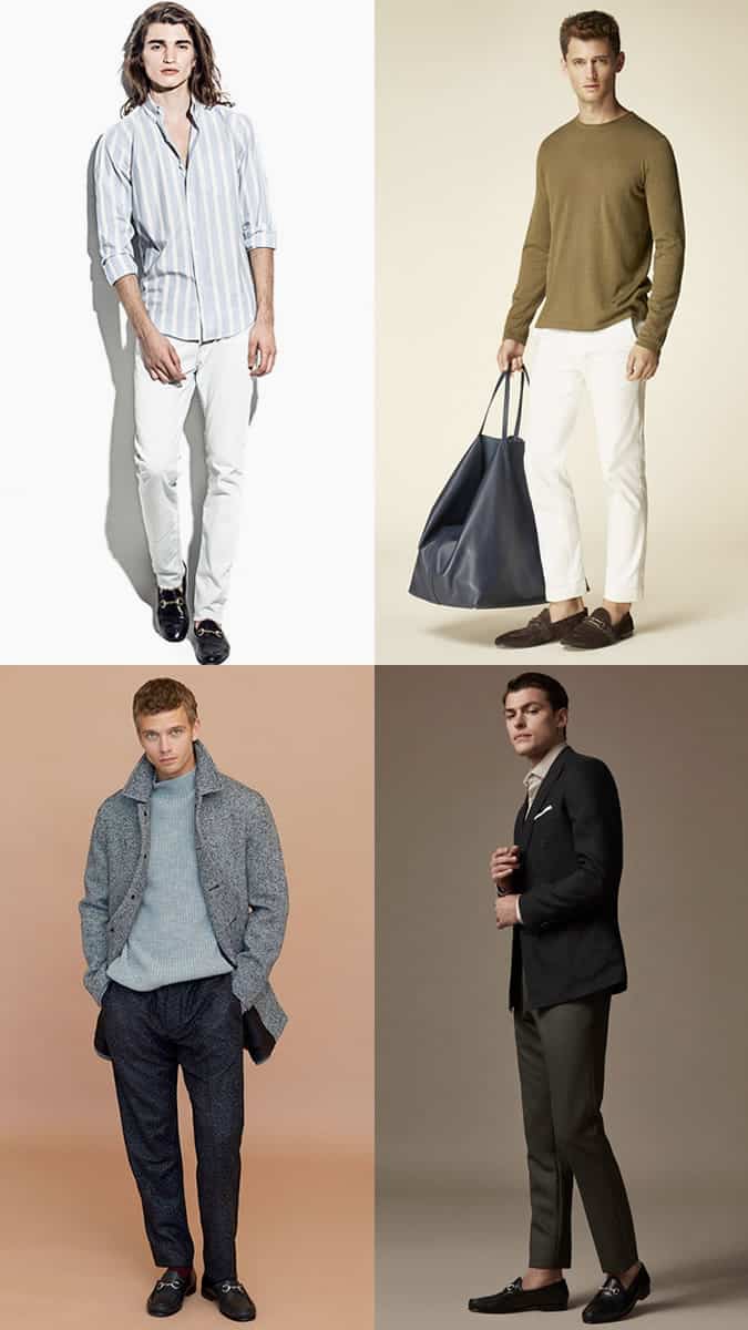 Men's Horsebit Loafers Fashion & Style Outfit Inspiration Lookbook