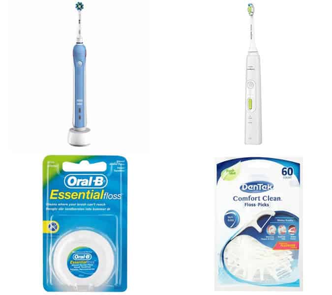 Prevent gum disease with an electric toothbrush and floss/interdental brushes