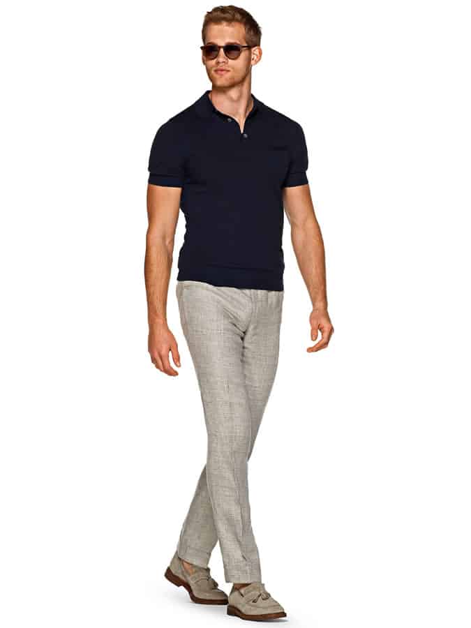 Lightweight Trousers + Polo Shirt + Loafers Outfit
