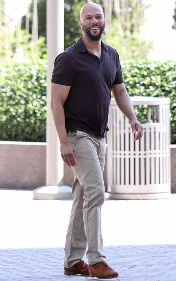 Common wearing a polo shirt