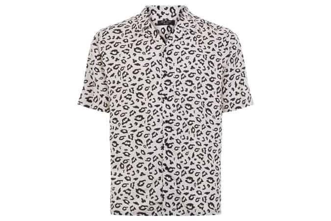 New Look Revere Collar Leopard Print Shirt