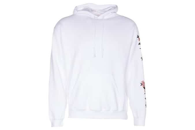 Boohoo Man Twin Rose Sleeve Embroidered Hoodie