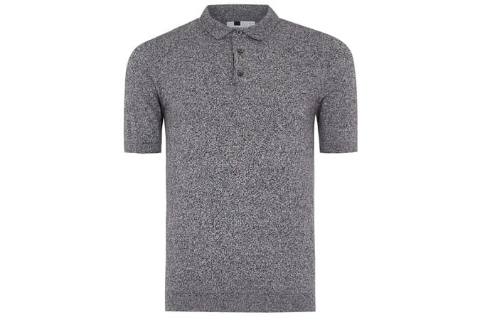 Topman Grey Salt And Pepper Muscle Fit Polo Knit